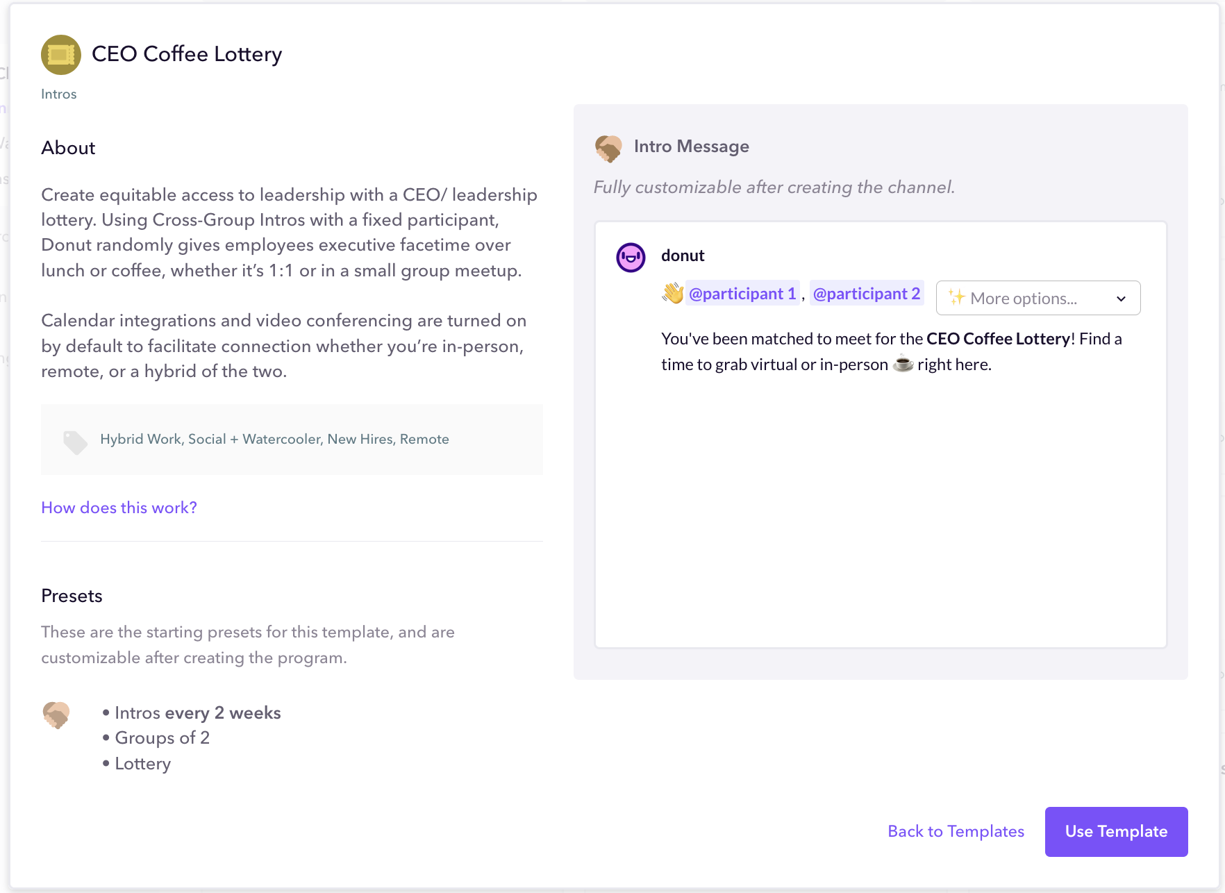 Donut's CEO Coffee Lottery template