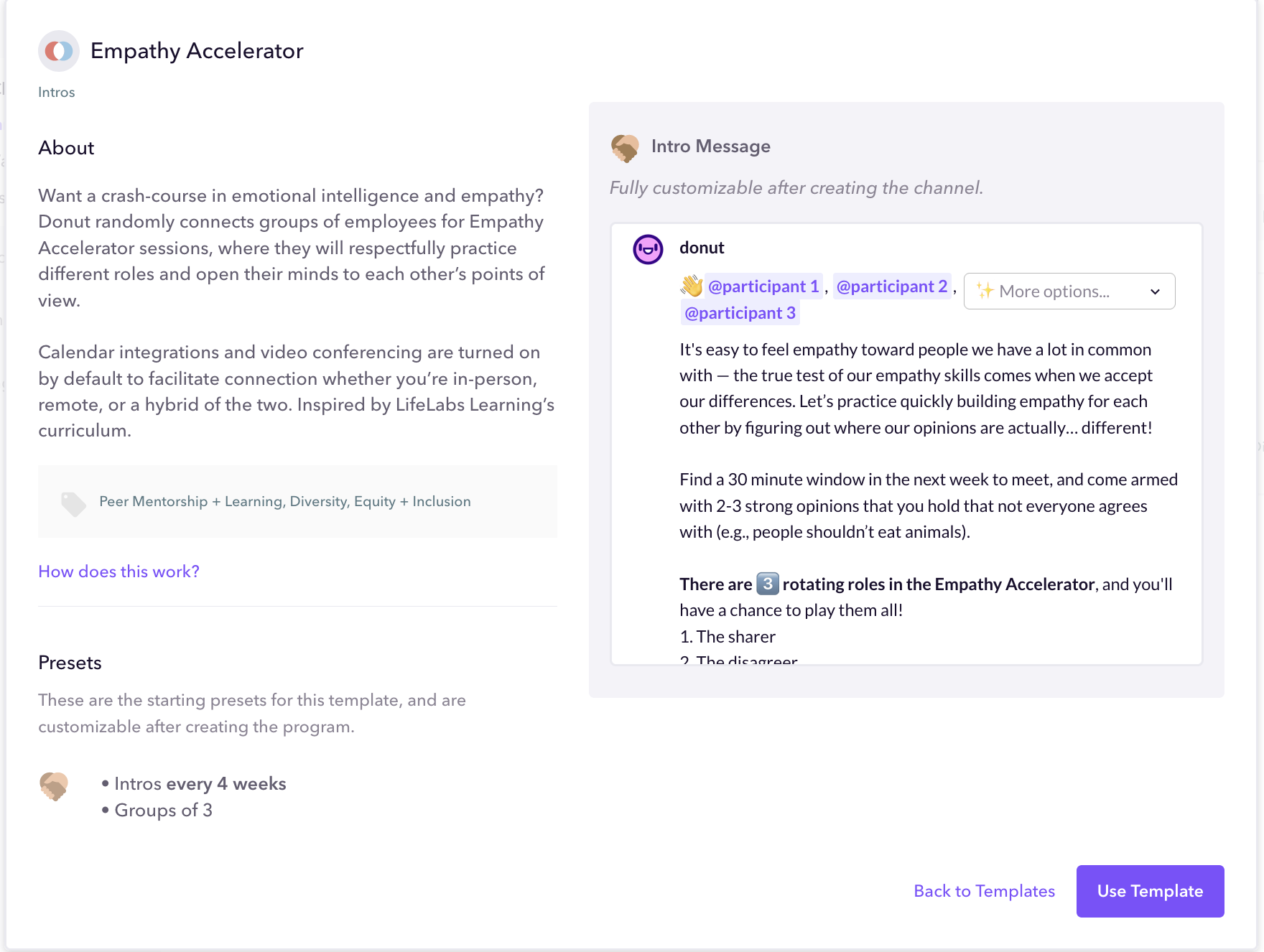 Donut's Empathy Accelerator template