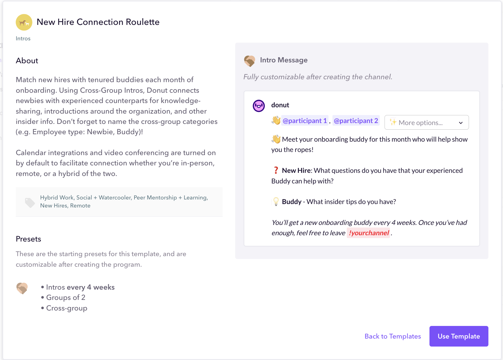 Donut's New Hire Connections Roulette Template