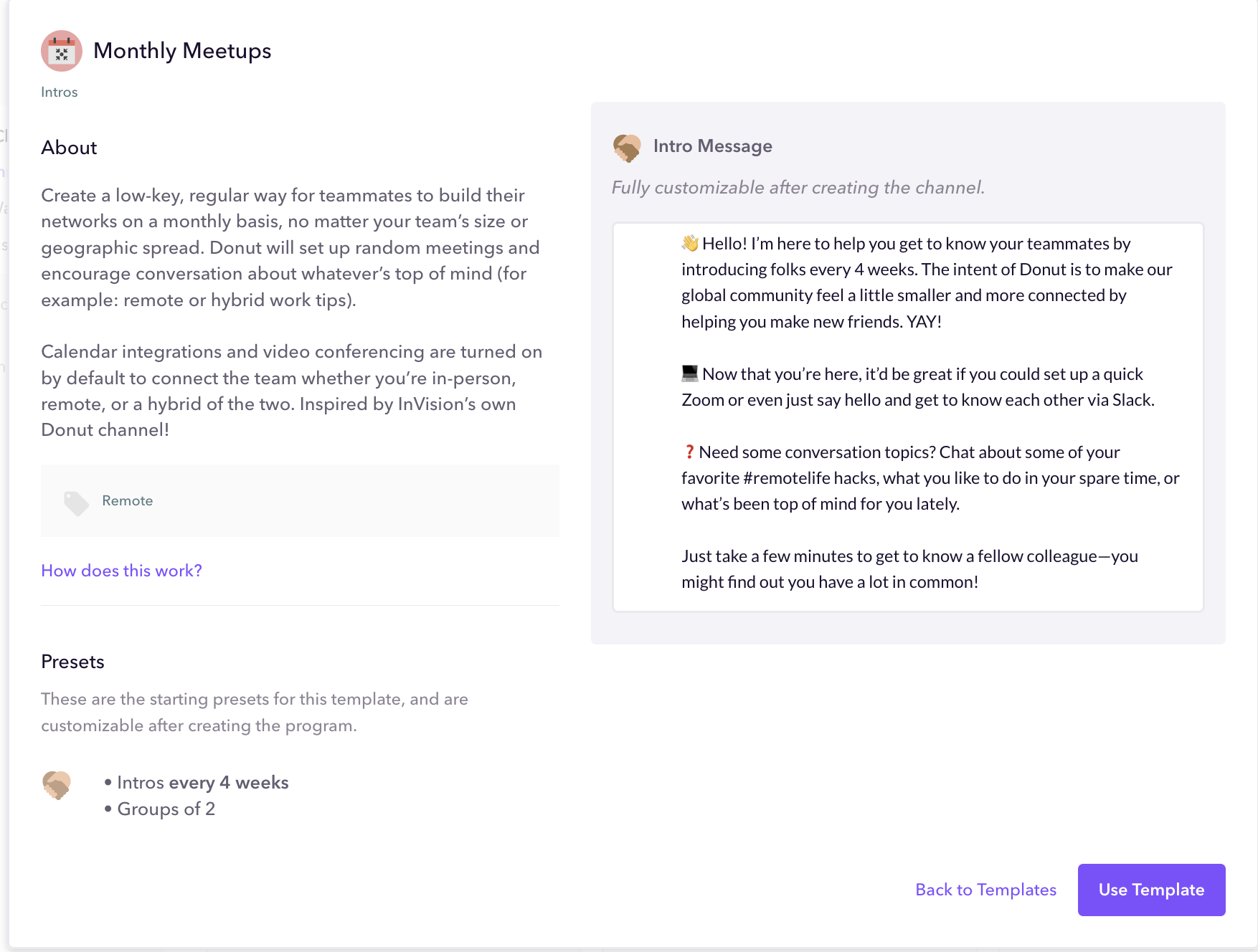 Donut's Remote Monthly Meetups Template