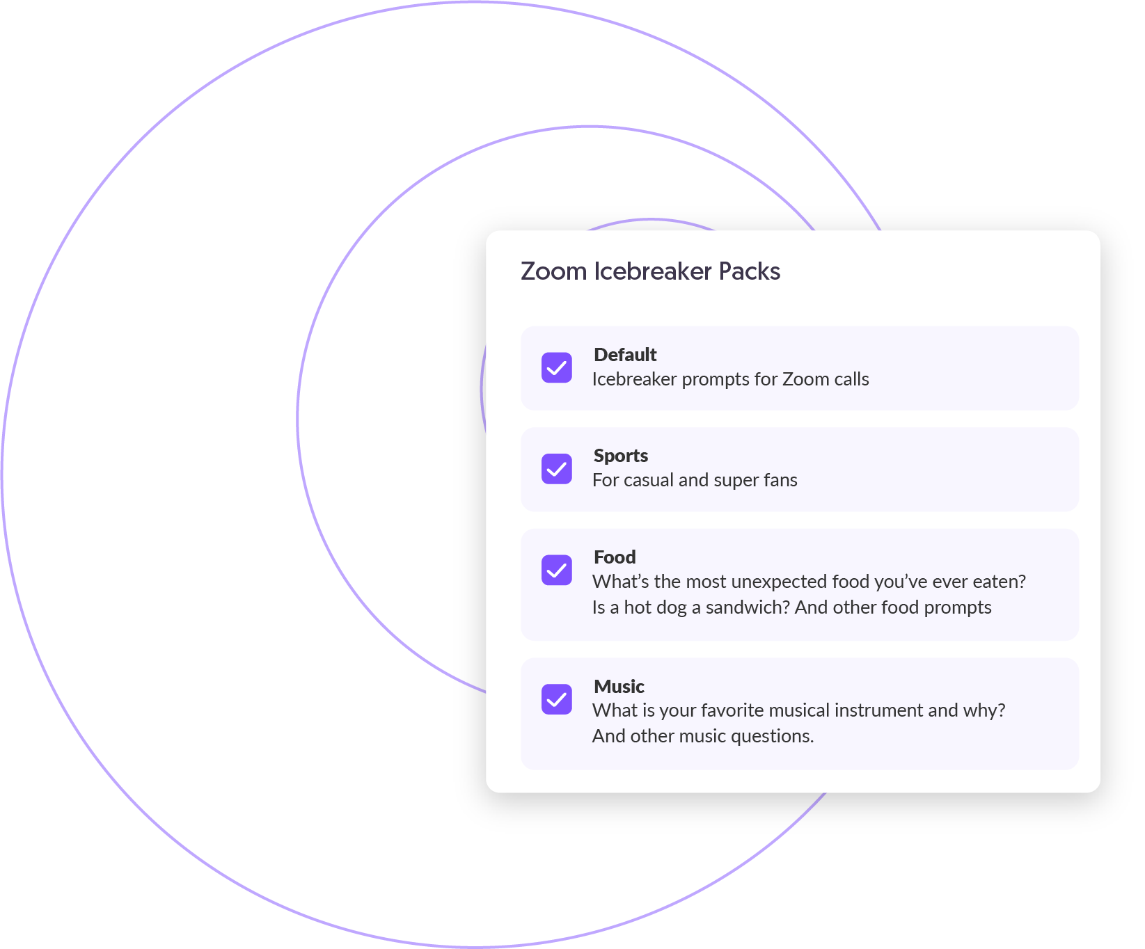 Product overview image of Donut for Zoom Icebreaker packs for meeting collaboration