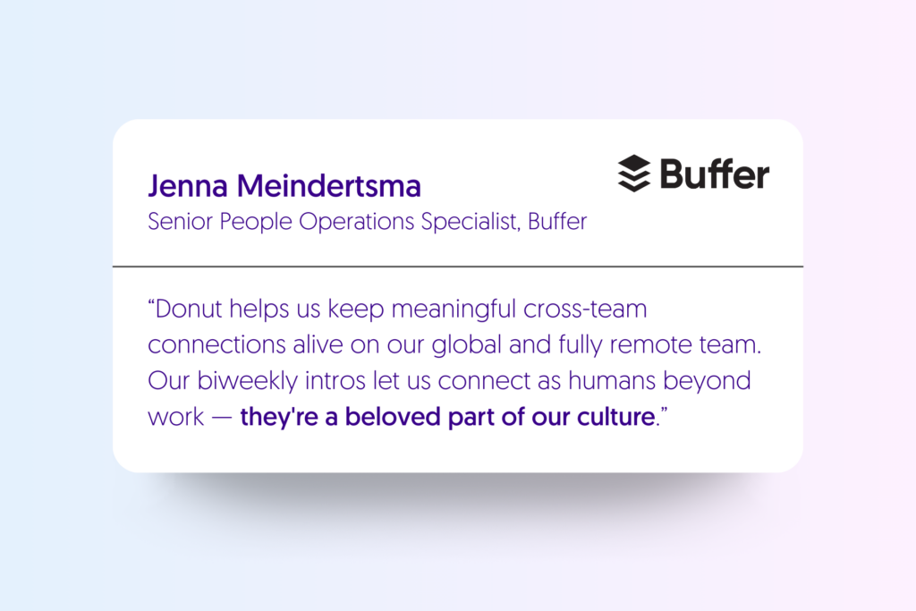 Teaser image for How Buffer Uses Donut Intros to Keep a Remote Team Connected